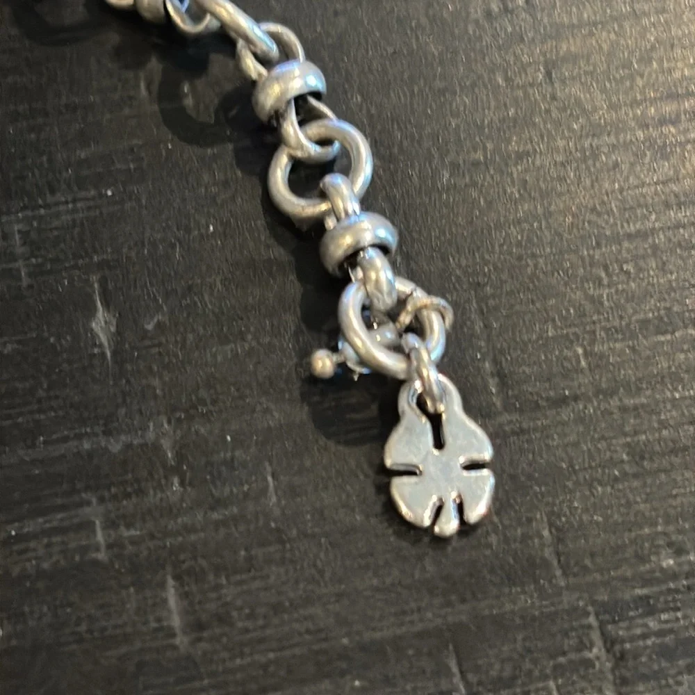 Lucky Brand Hammered Bars Silver Gold Multichain Eagle Enamel Pendant Necklace​